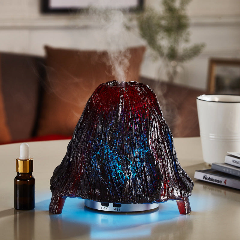 Diffuseur d'arômes à ultrasons, humidificateur volcanique, veilleuse colorée, brumisateur d'arômes de bureau