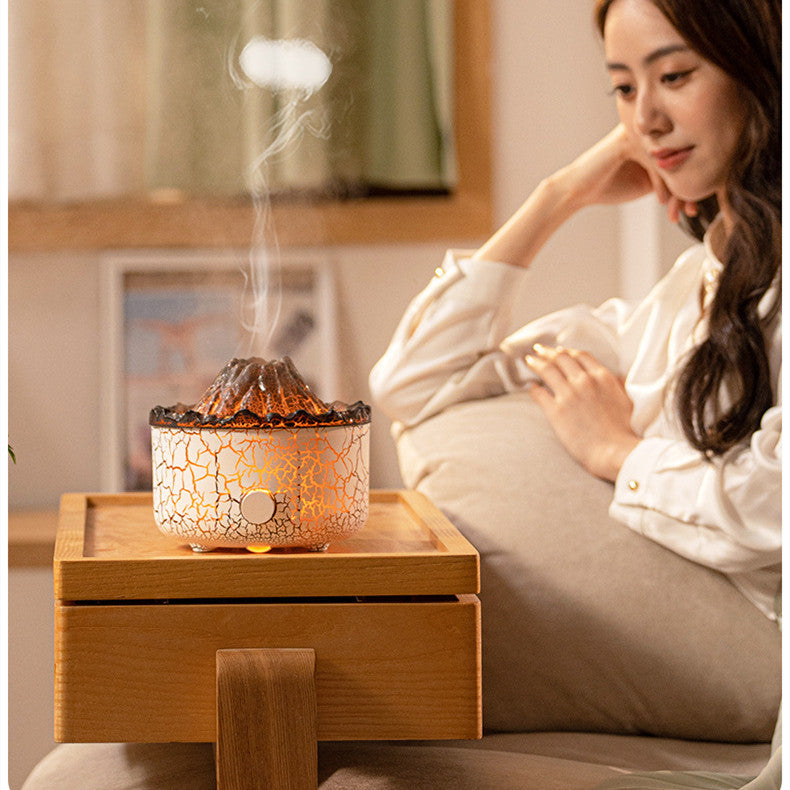 Nouveau diffuseur d'humidificateur d'air à flamme de méduse de vaporisateur de machine d'aromathérapie d'humidificateur de volcan créatif