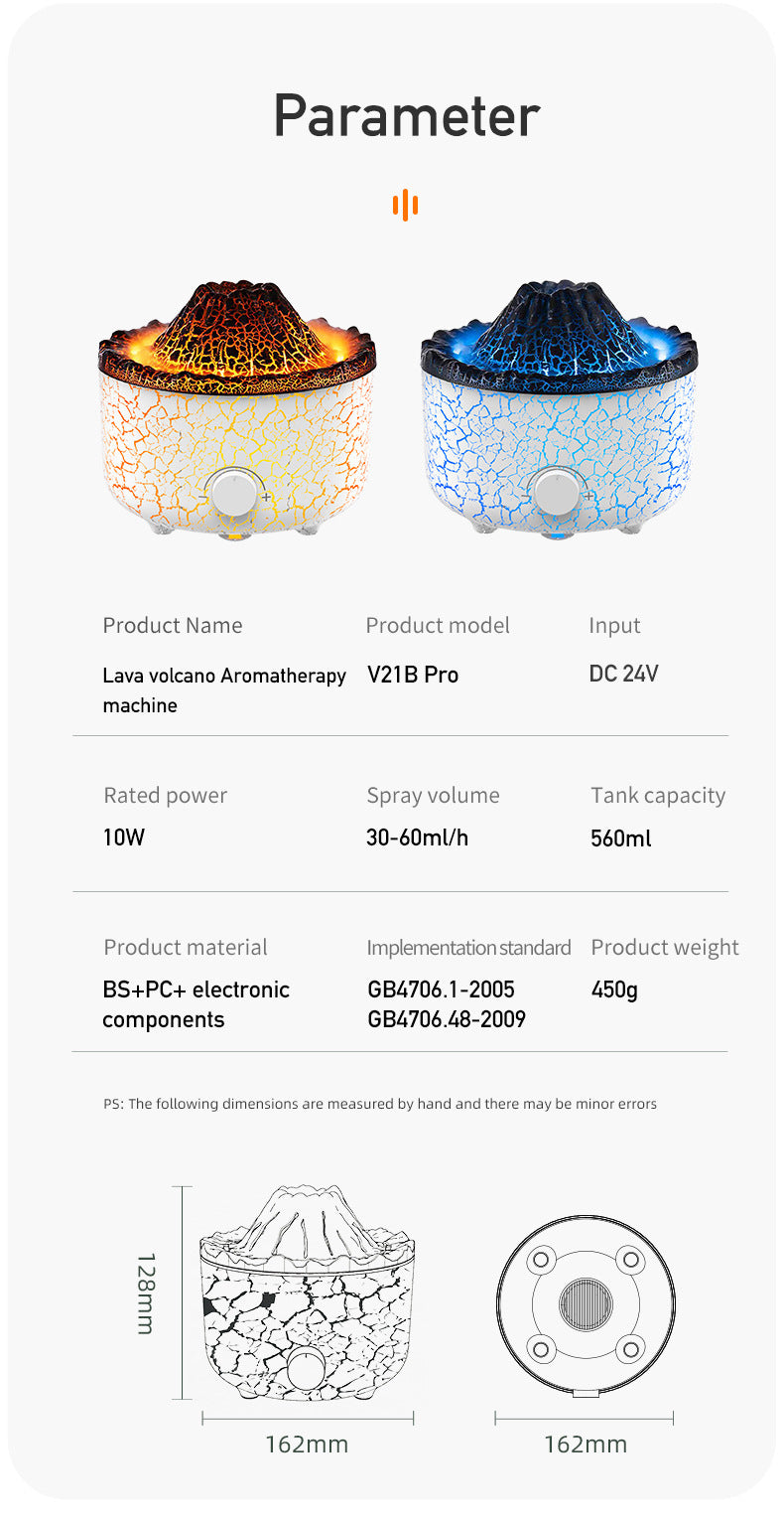 Nouveau diffuseur d'humidificateur d'air à flamme de méduse de vaporisateur de machine d'aromathérapie d'humidificateur de volcan créatif